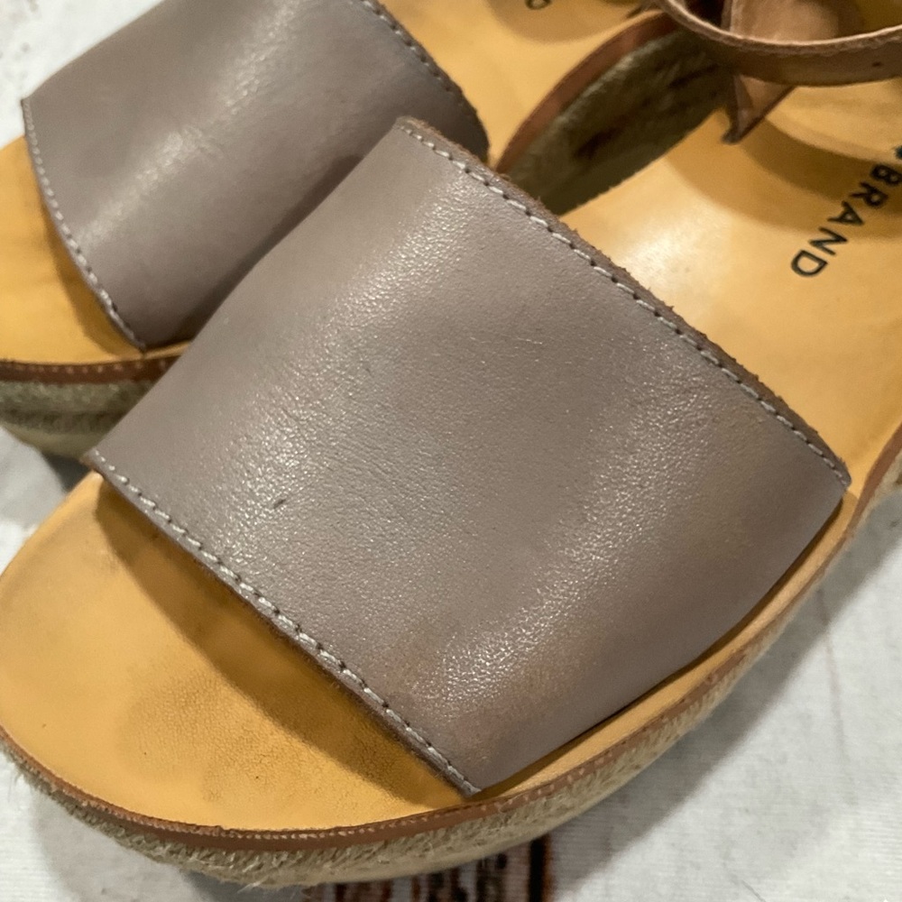 LUCKY‎ BRAND TAUPE LEATHER ESPADRILLES SANDALS - Picture 9 of 10